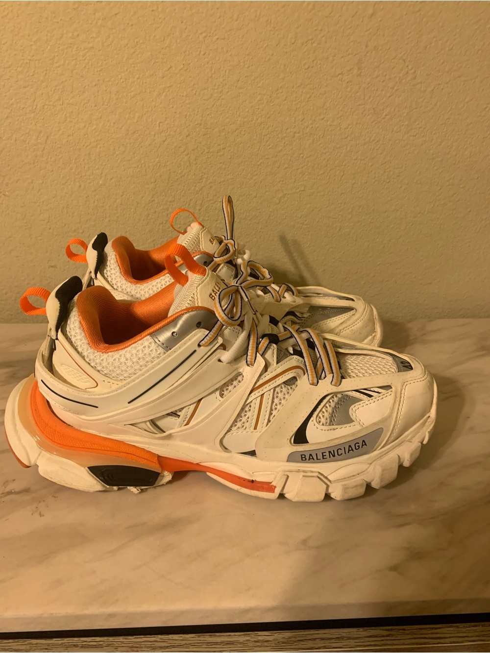 Balenciaga White and Orange Track